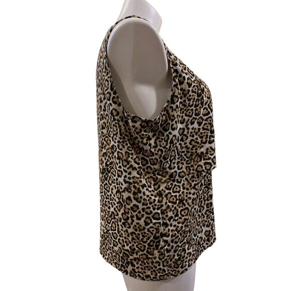 XL (3) Chico's Leopard Print Sleeveless Blouse Tank - Picture 5 of 8